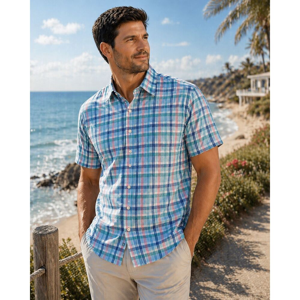 Tommy Bahama Plaid Shirt XL NWT Coastal - Picture 4 of 10